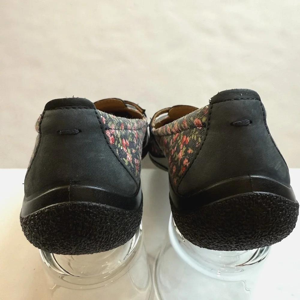 Hotter Leather Mary Jane Shoes Women US 7 EU 38 Nirvana Floral Slip On Comfort